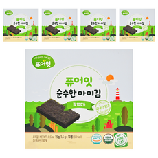 Pure Eat 銳寶 幼兒海苔 10入, 15g, 韓國產, 5盒