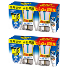 Raid 雷達 超智慧薄型液體電蚊香組, 2個電蚊香器+2個補充瓶, 三段定時, 三段強弱調整, 2組