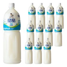 金車 健酪 乳酸飲料 原味 (1450ml/580ml/320ml) 原味乳酸口感，微微酸微甜, 1.45L, 12瓶