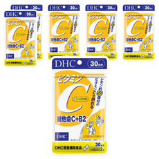 DHC 維他命C+B2 30日份, 每粒含有500mg高濃度維生素C，添加美容功能維生素B2, 60顆, 578mg, 6包