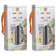 麻豆區農會 柚想沾醬油系列禮盒 Set 2瓶, 麻農黑豆醬油 柚香和風沾醬, 濃濃豆香 甘醇順口, 黑豆釀造180天 不含防腐劑, 本土黑豆釀造原汁, 460ml, 2盒