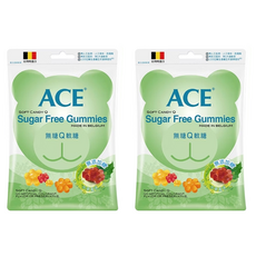 ACE 無糖Q軟糖, 比利時進口, 無人工色素香料, 富含維他命C, QQ好咀嚼, 無糖0脂肪, 48g, 2包