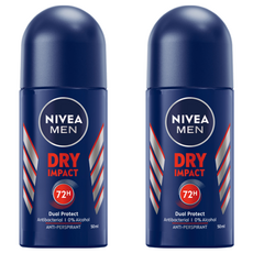 NIVEA 妮維雅 男士止汗爽身乳液 乾適活力, 50ml, 2瓶