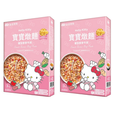 波堤寶寶 Hello Kitty 寶寶燉麵, 番茄黎麥牛肉, 適合1歲-2.5歲寶寶, 3包入, 2盒, 450g