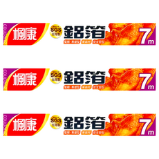 楓康 鋁箔紙 7m, 適用於烤箱烤爐，廚房必備，包裝食物安心，烘烤後美味依舊, 寬30cm, 3盒