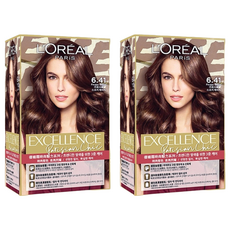L'OREAL PARiS 巴黎萊雅 Excellence Creme 優媚霜三重護髮染髮霜組 6.41 巧克力棕, 2盒