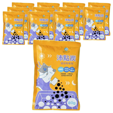 ODOUT 臭味滾 沛點炭強效除臭粒, 貓砂除臭, 持續七天抗臭, 適用各種貓砂, 添加並翻攪加強除臭效果, 80g, 12包