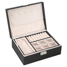皮革帶鎖雙層珠寶盒 Set, 1組
