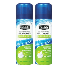 舒適牌 Schick 刮鬍泡 敏感型, 溫和配方 清新青檸香氣, 60g, 2罐