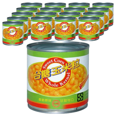 台糖 玉米粒罐頭 Set 3, 嚴選A級非基改甜玉米, 鮮嫩可口, 香濃美味, 340g, 18罐