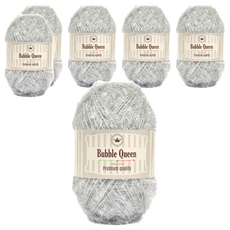 brandyarn Bubble Queen系列 菜瓜布線, 淡灰色 90克 2入, 聚酯纖維 100%, 淺灰色, 6捲