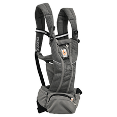 Ergobaby Omni Breeze 多功能透氣嬰兒背帶，SoftFlexTM 網布，加墊肩帶及腰部支撐，0-48個月, 石墨灰