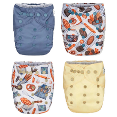 Nora's Nursery 成長型口袋式布尿布 附尿墊 Set 4件 (2件防水外褲), 麵包店, 1組