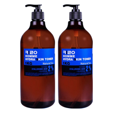 KIROCOS 男士專用保濕化妝水, 1KG, 含透明質酸 2%, 2瓶
