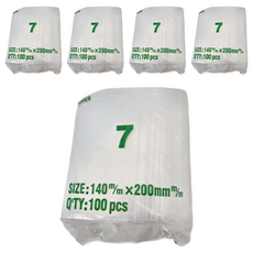PE 夾鏈袋 加厚款 7號袋 140mm x 200mm 100入, 200 x 140mm, 100個裝, 5包
