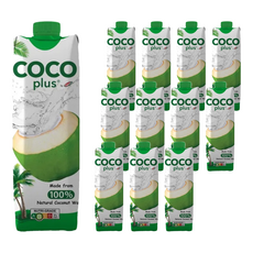 Sagiko Cocoplus 100%純椰子水, 1公升 x 6瓶裝, 無人工添加, 保留椰子的天然營養成分, 來自越南, 1L, 12瓶