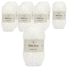 brandyarn Bubble Queen系列 菜瓜布線 Set 2, 雪白色 90克 2捲 聚酯纖維 韓國製, 4捲