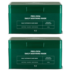 VT COSMETICS 積雪草舒緩抽取式面膜 Set, 30天舒緩肌膚, 內附夾子, 早安面膜, 30片, 2盒