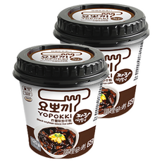 YOPOKKI 炸醬味炒年糕杯, 韓國原裝進口, 辣炒年糕即食杯, 微波加熱即可食用, 正宗韓國味, 120g, 2個
