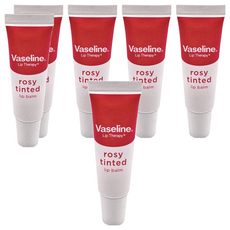 Vaseline 凡士林 玫瑰潤色護唇膏，高度滋潤保濕，淡淡粉色，10g, 玫瑰潤色, 6條