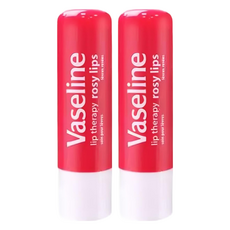 Vaseline 凡士林護唇膏，高效潤澤，保持雙唇水嫩，深層滋潤，修護唇部肌膚，重現光澤，恢復自然水嫩, 玫瑰潤色, 4.8g, 2支