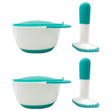 OXO tot 好滋味研磨碗,研磨棒 + 研磨碗, 靚藍綠, 2組,寶寶副食品研磨器
