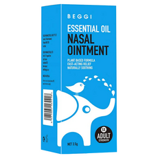 BEGGI 精油護鼻膏, 植物配方, 快速舒緩, 自然舒緩, 5倍成人強度, 1個