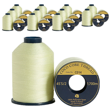 COTTONVILL 高級縫紉機線 45'S/2 色號 C014 1700公尺 2入，100% 聚酯纖維，韓國製造, 12捲
