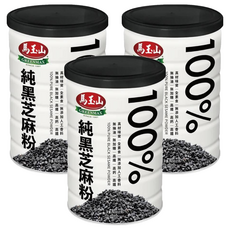 馬玉山 100%純黑芝麻粉, 採用充氮保鮮技術 無添加蔗糖 富含纖維、鈣質和鐵質 台灣精心製造, 400g, 3罐