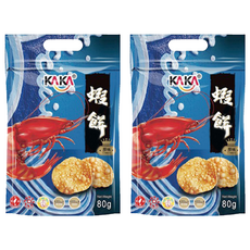 KAKA 卡卡 醬燒蝦餅 原味 80g 2包入 - 台灣經典零食，酥脆涮嘴, 2包