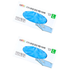 comet 合成橡膠手套 100入, 大(L), 藍色, 2盒