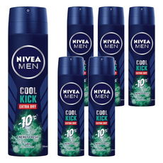 NIVEA 妮維雅 瞬間酷涼系列 男士止汗爽身噴霧 柑橘, 150ml, 6瓶