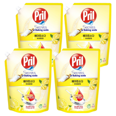 Pril 淨麗 小蘇打高效洗碗精檸檬 補充包 1000ml, 1L, 4包