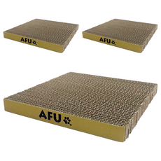 AFU 貓抓板, 超硬度紙板設計, 5層外銷紙箱, 台灣製造, 100%可回收, 29 x 29 x 3cm, 單一顏色, 3個