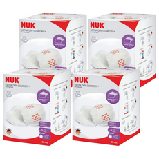 NUK 超乾爽拋棄式防溢乳墊, 60片/盒, 2盒組, 柔軟透氣材質, 單片獨立包裝, 4盒