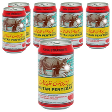 LARUTAN CAP KAKI TIGA 草莓清涼水, 草莓味清涼飲料, 320ml, 6罐