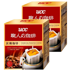 UCC 炭燒濾掛式咖啡，炭火烘焙，辦公室最愛, 8g, 12包, 2盒