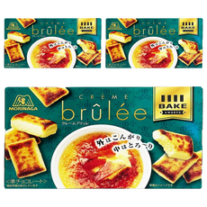 MORINAGA 森永 BAKE烤焦糖布丁, 經典法式甜點風味, 外層薄脆焦糖, 內層濃郁卡士達巧克力, 37g, 3盒
