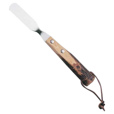 CAPTAIN STAG 鹿牌 原木柄奶油刀, 18-8不鏽鋼 天然木材 皮革 約16.5cm, M-8570, 1支
