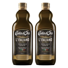 Costa d'Oro 義大利原裝進口100%義大利初榨橄欖油 L'ITALIANO 冷壓萃取 750ml, 2瓶