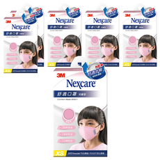3M Nexcare 舒適兒童口罩升級款, 粉紅色, XS, 科技保暖材質, 15*12cm, 粉紅, 6盒