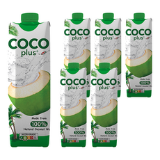 Sagiko Cocoplus 100%純椰子水, 1公升 x 6瓶裝, 無人工添加, 保留椰子的天然營養成分, 來自越南, 1L, 6瓶
