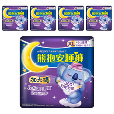 whisper 好自在 熊抱安睡褲 XL, 4片 超薄，建議60-85公斤適用, 5包