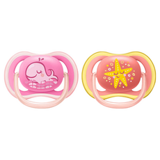 PHILIPS 飛利浦 AVENT 新安怡 Ultra Air 動物圖案安撫奶嘴組, 6-18個月, 鯨魚 + 海星, 1組