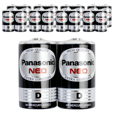 Panasonic 國際牌 錳乾電池 1號 黑色, 2顆, 9組