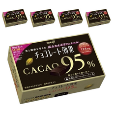 meiji 明治 95%黑巧克力，高可可多酚，濃郁香氣與苦味，每片含174毫克可可多酚, 60g, 5盒
