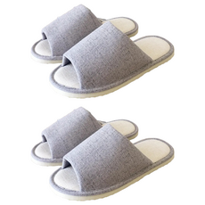 TAIWAN SLIPPER 台灣犀利趴 i Slippers 悠活系列 布質家居室內拖鞋, 柔軟布質鞋面和內裡, 搭配防滑鞋底, L, 英倫爵色 深霧灰, 2雙