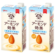 glico 格力高 杏仁果效果 無糖杏仁果飲 1000ml, 1L, 2瓶