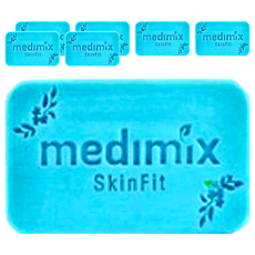 Medimix 印度藍寶石沁涼美肌皂，含岩蘭草、葡萄籽、薄荷, 125g, 7個