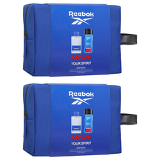 Reebok 清新活力男性淡香水經典手拿盥洗包組 (2組) - 淡香水100ml + 沐浴膠250ml，運動後清新首選